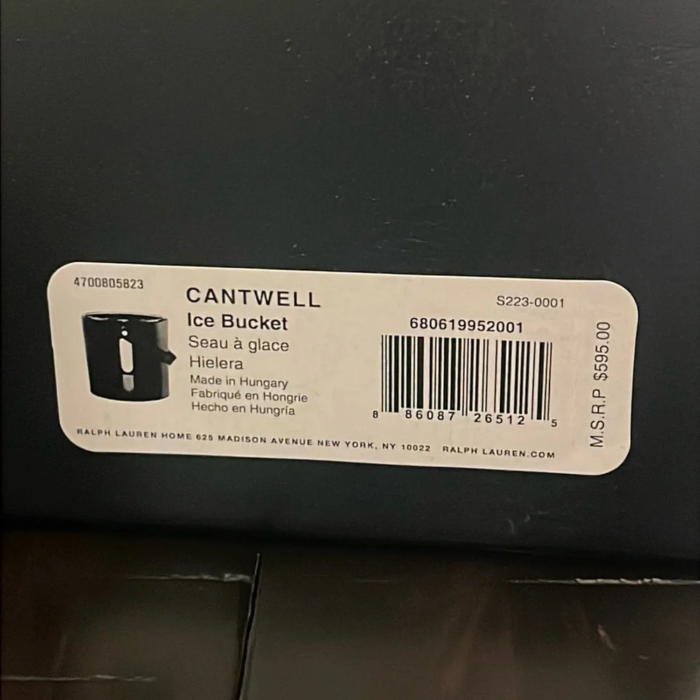 Ralph Lauren Cantwell Saddle Leather Ice Bucket new